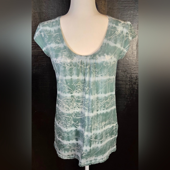 Calvin Klein Jeans Tops - Calvin Klein Jeans Y2K Tunic With Shades Of Green & White Tie-Dye Style Size SP